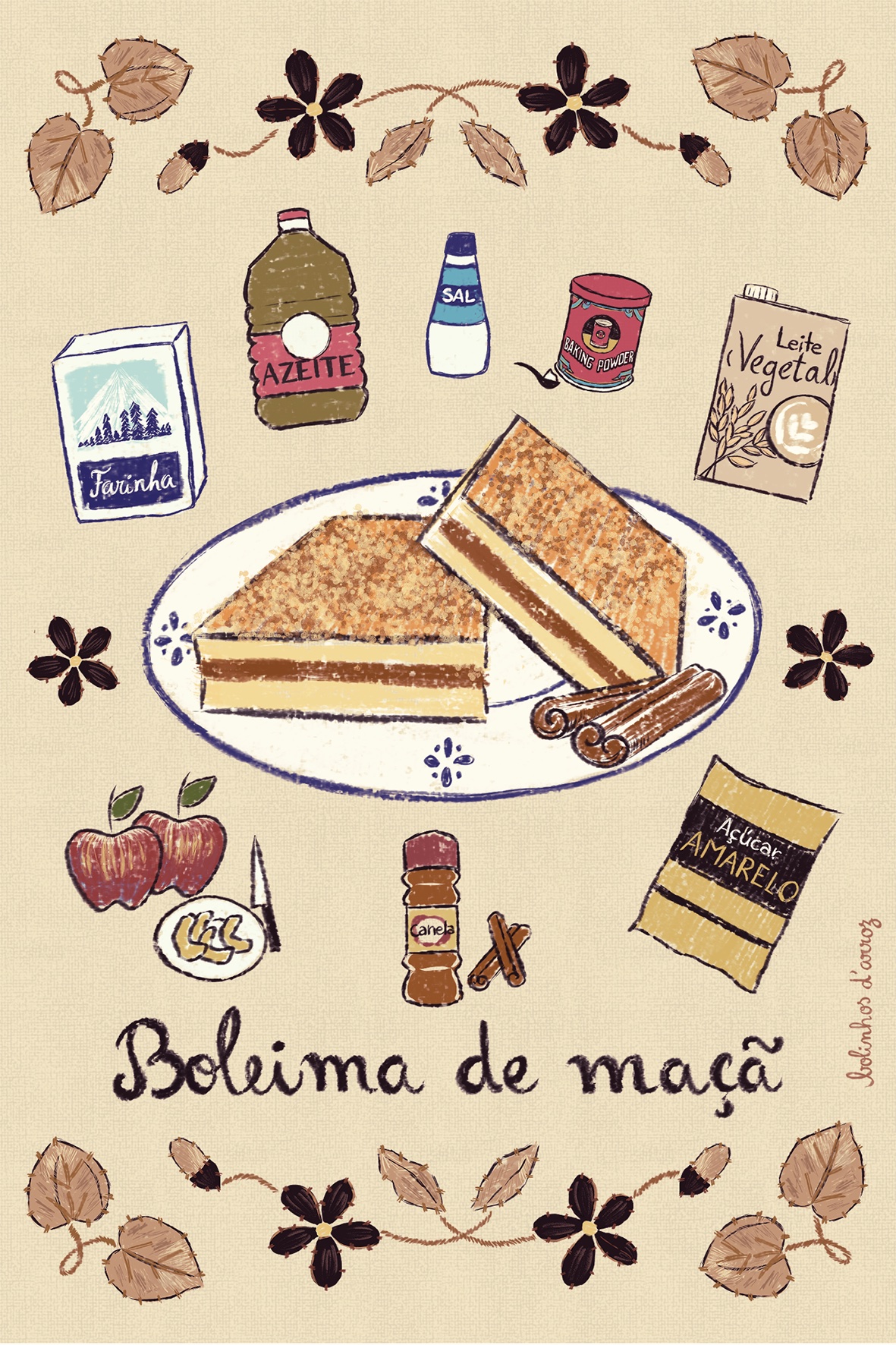 ILUSTRAÇÃO "BOLEIMA DE MAÇÃ" PATRÍCIA GARÇÃO ILUSTRAÇÃO "BOLEIMA DE MAÇÃ" PATRÍCIA GARÇÃO