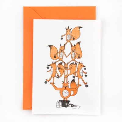 POSTAL "FOXY CHRISTMAS TREE’" STUDIO FLASH