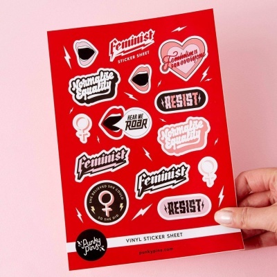 VINYL STICKER SHEET A5 "FEMINIST" PUNKY PINS