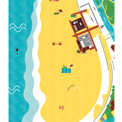ILUSTRAÇÃO "PRAIA LEÇA DA PALMEIRA"  A TERESA EM BANHO MARIA
