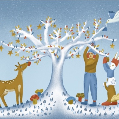 ILUSTRAÇÃO "ÁRVORE DOS DESEJOS" HAILEY CORAL