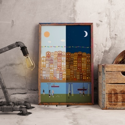 POSTER "RIBEIRA - NOITE E DIA" 100% PORTUGAL