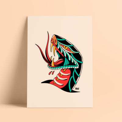 ILUSTRAÇÃO "BLOODY SNAKE" ZEROS TATTOO