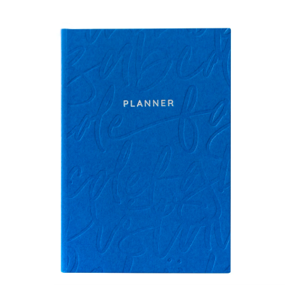 Blue Calligraphy Daily Planner (Undated) Ohh Deer