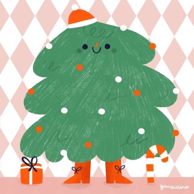 AZULEJO "FESTIVE TREE" GAMBUZINO