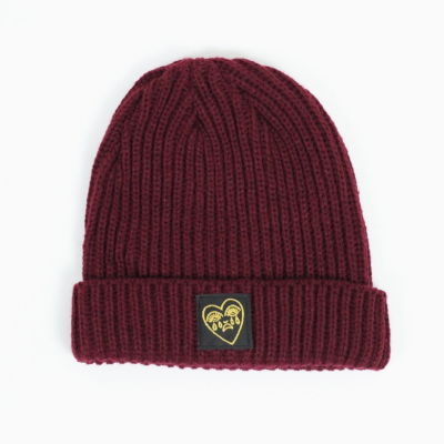 GORRO COM PUNHO NERVURAS CRYING HEART - BURGUNDY (patch dourado/preto) COUSINS COLLECTIVE