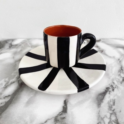 EXPRESSO CUP + SAUCER "VERTICAL STRIPES" CASA CUBISTA
