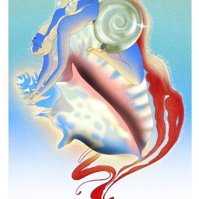 ILUSTRAÇÃO COR AZUL "2" SOFIA MELANCIA