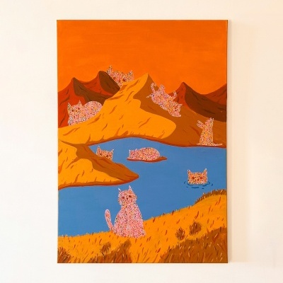 ORIGINAL "A DAY TRIP TO THE FURRY MOUNTAINS II" KIKA E SARA FELGUEIRAS