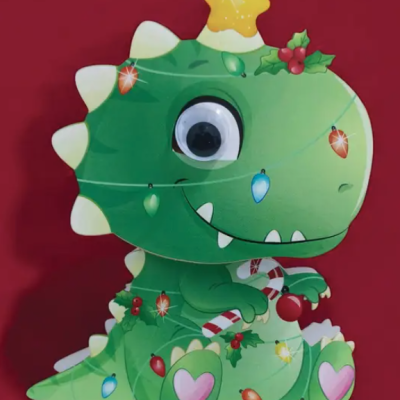 POSTAL DE NATAL WOBBLY HEAD "DINOSAUR" ALLJOY DESIGN