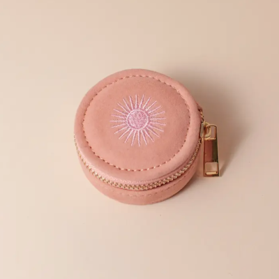 MINI ESTOJO DE JOALHARIA DE VIAGEM EM ROSA CAI & JO