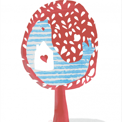 ILUSTRAÇÃO VERMELHO "ÁRVORE" CARLA PINTO