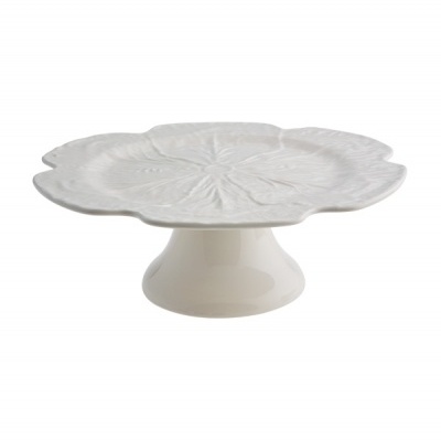 PRATO COM PÉ CREME COUVE BORDALLO PINHEIRO