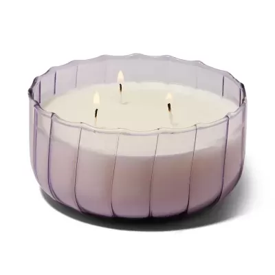 RIPPLE GLASS CANDLE (340G) - SALTED IRIS DESIGNWORKS COLLECTIVE