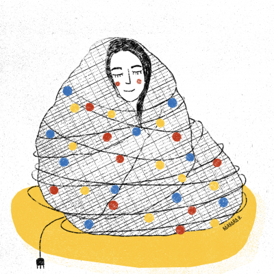 ILUSTRAÇÃO "Playlist Xmas Edition - (Calendário de Advento)" - "LIGHTS ON" BÁRBARA R.