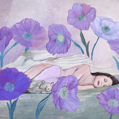 ILUSTRAÇÃO "PURRING AND RESTING" NEA LIKAR