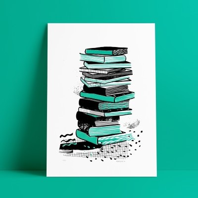 SERIGRAFIA "CASA-LIVRO-MAR" BÁRBARA R.