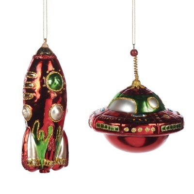 ENFEITE DE NATAL EM VIDRO "SPACESHIPS" GOODWILL