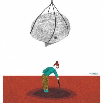 ILUSTRAÇÃO "PESO EXISTENCIAL" ANA RITA ROBALO