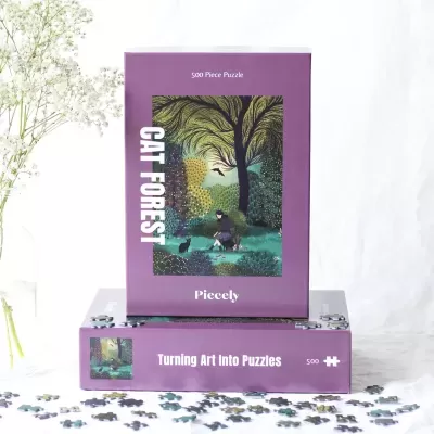 PUZZLE FLORESTA GATO 500 PEÇAS PIECELY