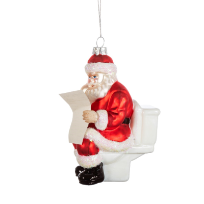 ENFEITE DE NATAL "SANTA ON THE LOO" SASS & BELLE