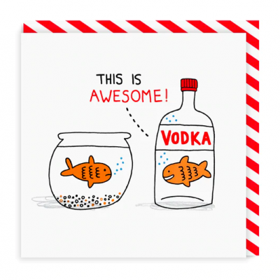 Vodka Goldfish Square Greeting Card