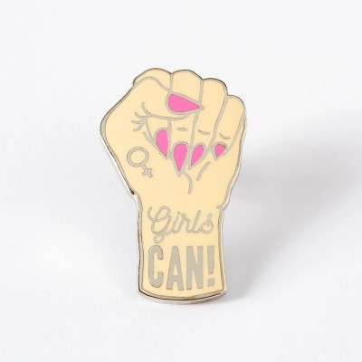 GIRLS CAN ENAMEL PIN PUNKY PINS