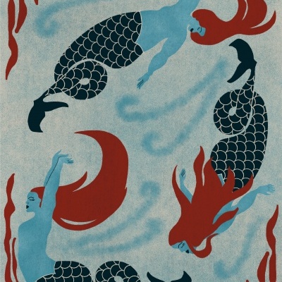 ILUSTRAÇÃO COR AZUL "SEREIAS" SUSANA SILVA