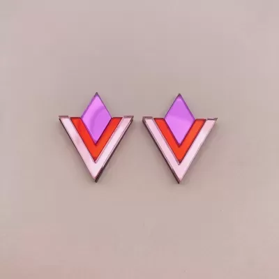 Brincos Margaret - Roxo Laranja Rosa STUDIO ANNETTE