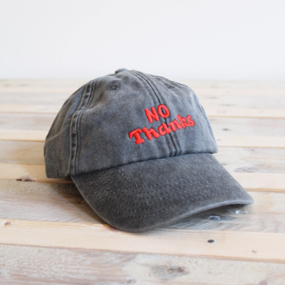 NO THANKS BASEBALL CAP COUSINS COLLECTIVE