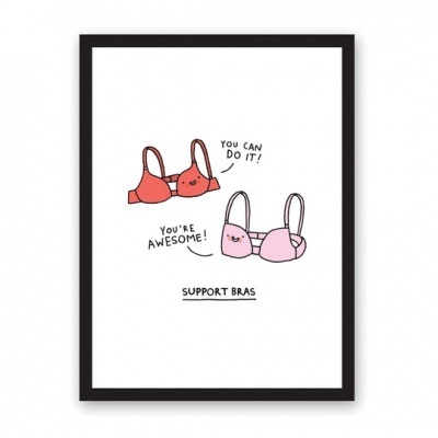 A3 "Support Bras" Riso Print Ohh Deer