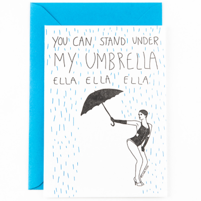 POSTAL "YOU CAN STAY UNDER MY UMBRELLA" STUDIO FLASH