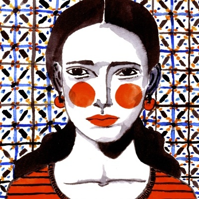 ILUSTRAÇÃO "MULHER DE CAMISA LISTRADA" JOANA NOBREGA