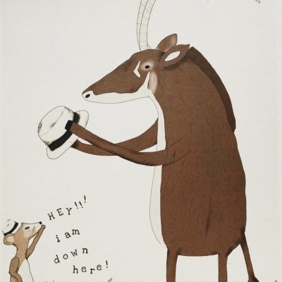 ILUSTRAÇÃO INFANTIL "JAVALI E RATO" LEONOR FEIJÓ