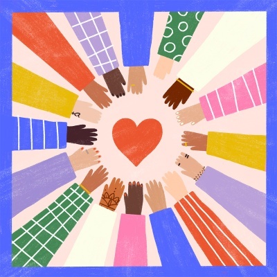 POSTAL "DE MÃOS DADAS, DE PEITO ABERTO" RITA RIBEIRO