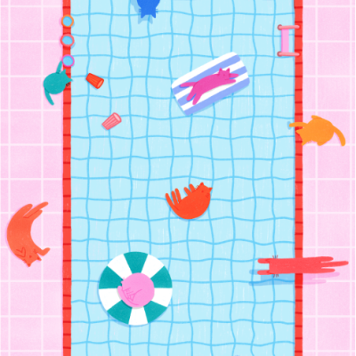 ILUSTRAÇÃO "CAT POOL" KIKA