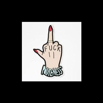FUCK POLITENESS VINYL LAPTOP STICKER PUNKY PINS