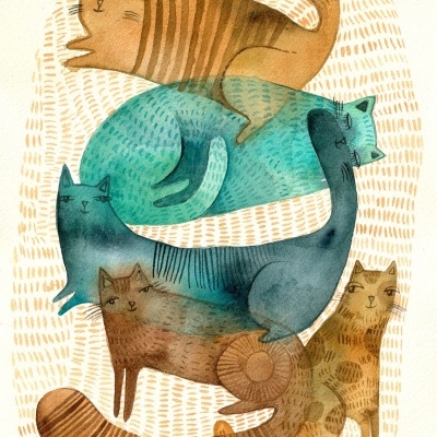 ILUSTRAÇÃO "COLORFUL CATS" MIRJAM SIIM