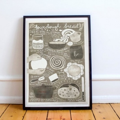 ILUSTRAÇÃO "SOURDOUGH - BEIJE" PAULINA EATS AND DRAWS