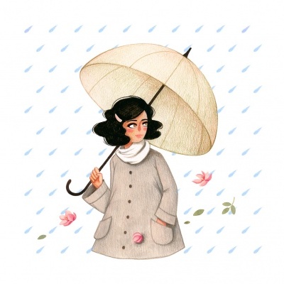 ILUSTRAÇÃO "SPRING WELCOME - RAINY DAY" LITTLE BLACK SPOT