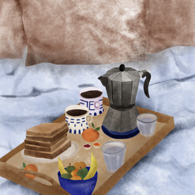 ILUSTRAÇÃO "BREAKFAST IN BED" EVA HALFERS