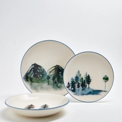 CONJUNTO JANTAR CLÁSSICO MONTANHA- PEÇAS INDIVIDUAIS  PÓ DE BARRO