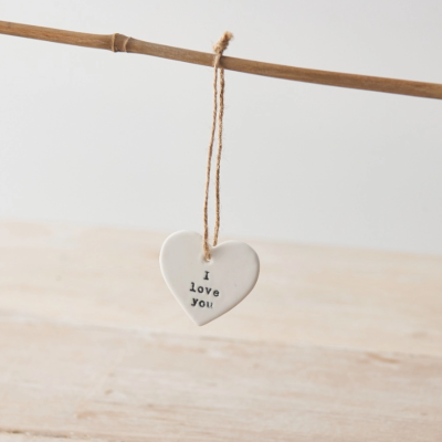 CORAÇAO PENDURADO EM PORCELANA 4CM GAINSBOROUGH GIFTWARE