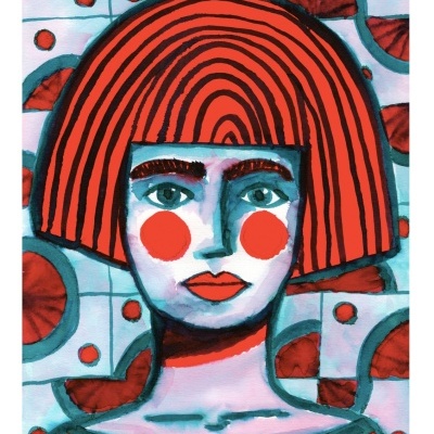 ORIGINAL "RUIVA COM BLUSA DE CIRCULOS" JOANA NOBREGA