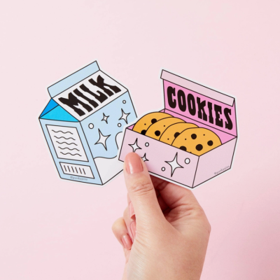 MILK & COOKIES 2X VINYL STICKER PACK PUNKY PINS