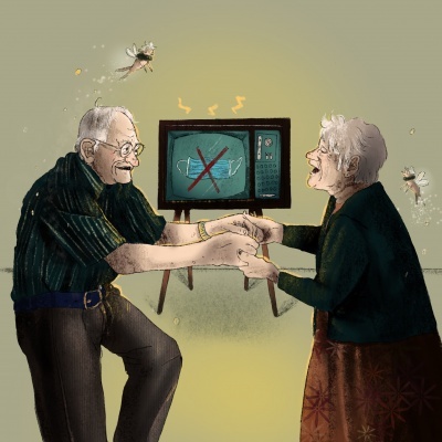 ILUSTRAÇÃO " DÁ-ME UM CARINHO" FLYING LIKE A GHOST