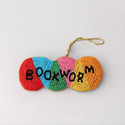 Beaded Ornament, Bookworm Ban.do