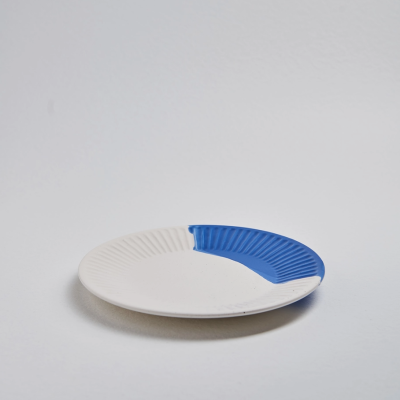 PRATO SOBREMESA AZUL TÁLIA PÓ DE BARRO