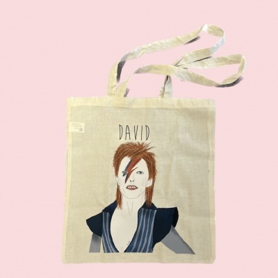 TOTE BAG "DAVID BOWIE" LEONOR FEIJÓ