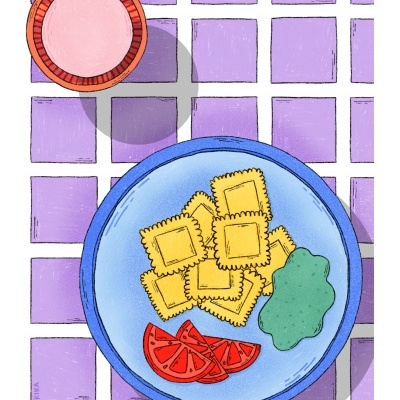 ILUSTRAÇÃO "À VOLTA DA MESA I" KIKA